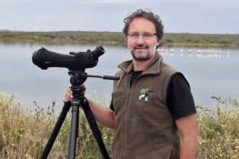 Birdwatching guide Agustín Esmoris in the Puerto Madryn, Peninsula Valdes area.